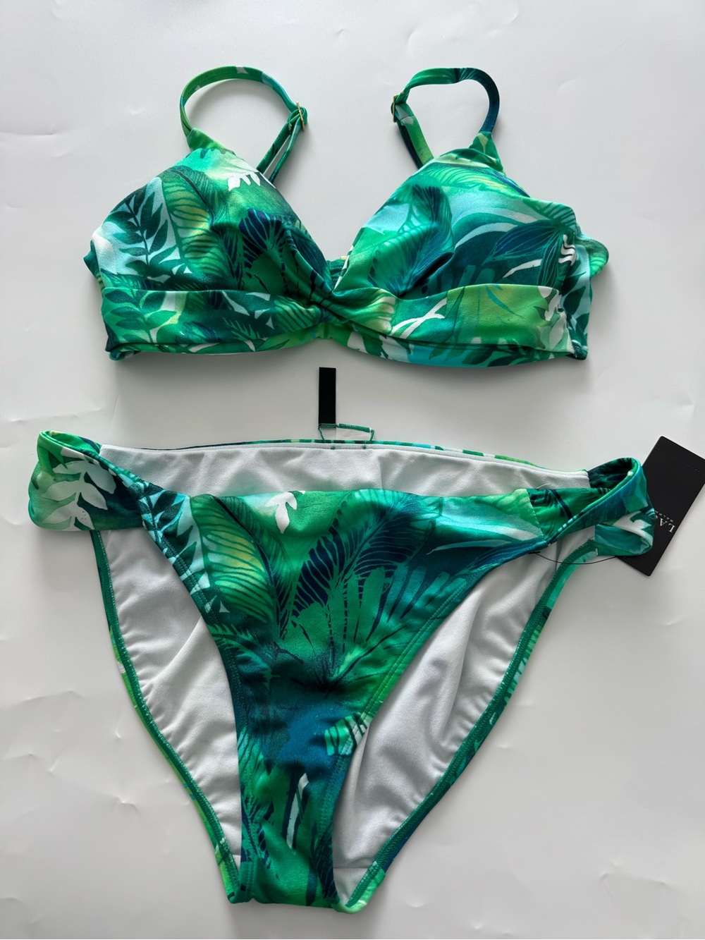 Polo by Ralph Lauren Green Tropical Leaf Print Bikini Set